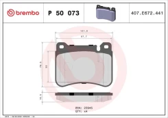 Stabdžių trinkelių rinkinys, diskinis stabdys BREMBO P 50 073 kaina