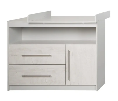ROBA komoda su vystymo lenta MAREN, Whitewashed Oak/Light grey, 1731803
