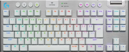 Logitech G915 X Lightspeed, TKL, tactile, US, balta - Belaidė klaviatūra kaina