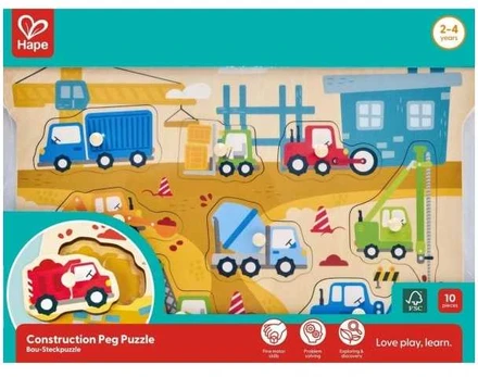 Hape Construction Vehicles Peg Puzzle