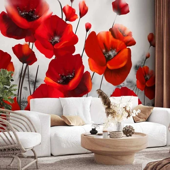 Artgeist Fototapetas - Poppies in the Moonlight