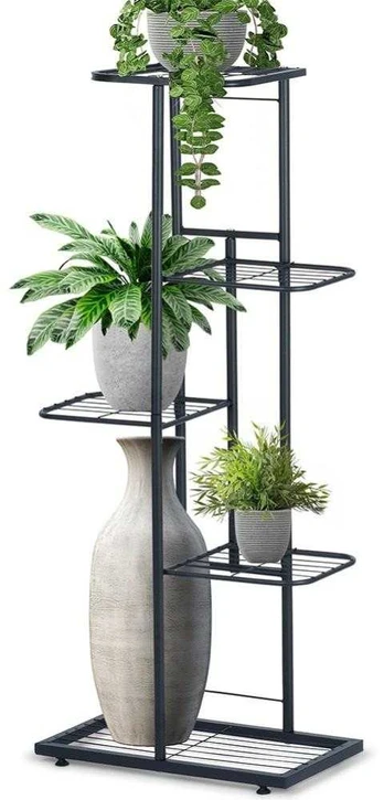 Vilde Stovas gėlėms metalinas juoda 5 lygių 96 cm
