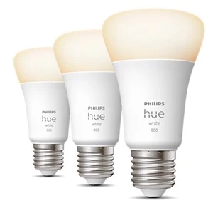 LED lemputė Philips Hue LED, A60, balta, E27, 9 W, 806 lm, 3 vnt.