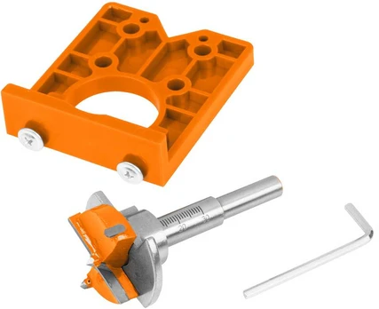 Neo Tools 35 mm puodelio pjaustytuvas su stabdikliu + šablonas