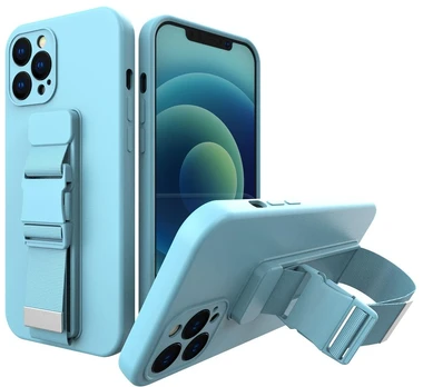 Hurtel Dėklas su virvele iPhone 13 Pro – mėlynas