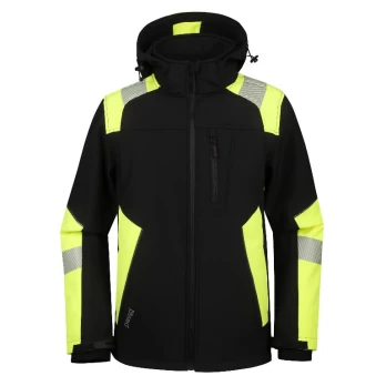 Striukė Softshell Astra, juoda/geltona 3XL, Pesso