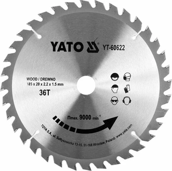 Yato Tct diskinis pjūklas medienai 185x36tx20mm