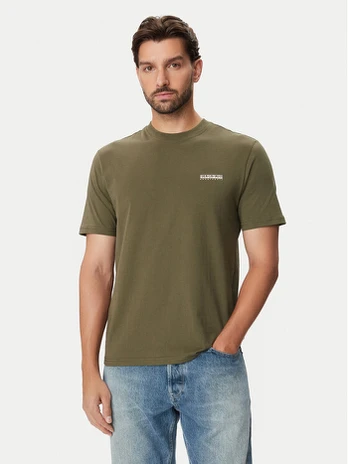 Napapijri Marškinėliai NP0A88TR Chaki Regular Fit