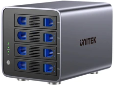 Unitek RAID korpusas 2,5 colio / 3,5 colio SATA diskui, 8 režimai, 80 TB, USB-C