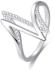 Beneto Sidabrinis ring with zircons AGG143