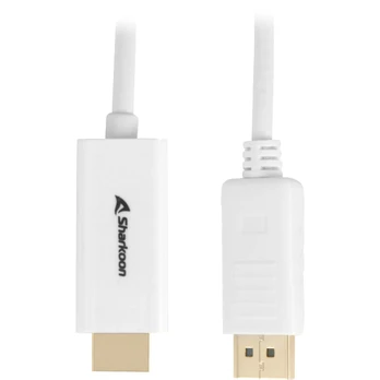 Kabelis Sharkoon Active Display port 1.2, HDMI, 2 m, balta