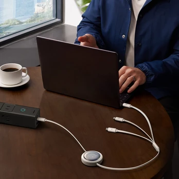 Baseus Free2Draw CB000084 retractable USB-C - Lightning | USB-C | micro USB cable 100W 1.1m - baltas