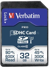Verbatim SDHC Card Pro 32GB Class 10 UHS-I kaina