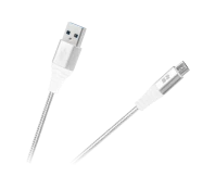 USB - USB micro REBEL kabelis 100 cm, baltas kaina