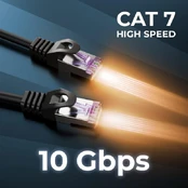 Deleycon Cat7 tinklo kabelis S-ftp Pimf, juodas, 2m kaina