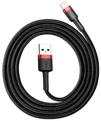 Baseus CALKLF-A19 USB Lightning kabelis 2.4A | 0.5m raudonas+juodas