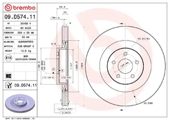 BREMBO 09.D574.11 Brake Disc kaina