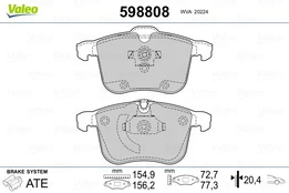 Stabdžių trinkelių rinkinys, diskinis stabdys VALEO 598808 kaina