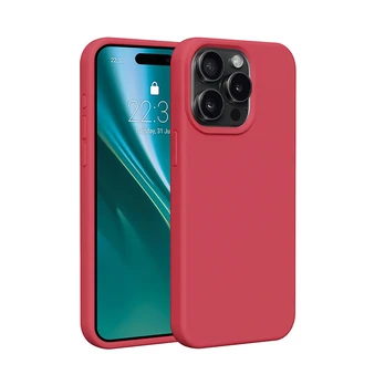 Dėklas Etteri Silicone case for iPhone 15 Pro 6,1' raspberry