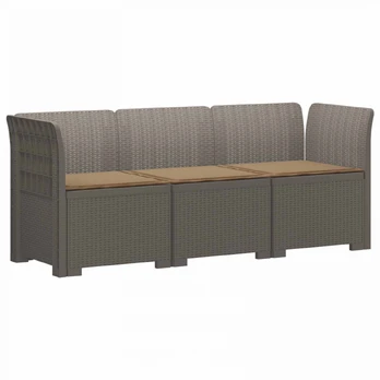 3-vietė sodo sofa su pagalvėlėmis, Rattan išvaizda PP