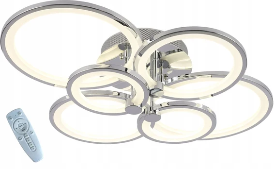Led lempa Ring chrom žvakidė Ring + nuotolinio valdymo pultas 84w
