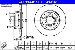 ATE 24.0113-0181.1 Brake Disc kaina