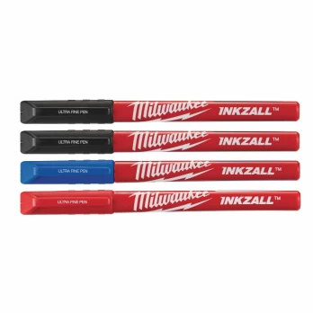 Pens INKZALL, fine tip, coloured, 4 pcs, Milwaukee