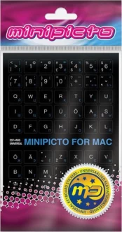 Minipicto keyboard sticker EST/RUS KB-MAC-EE-RU-BLK, black kaina