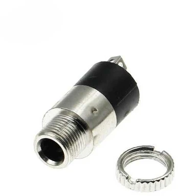 3.5 mm ausinių lizdas, prisukamas, sidabrinis PJ-392