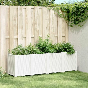 Sodo lovelis, baltos spalvos, 160x40x53cm, PP