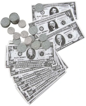Dolerių banknotų ir monetų rinkinys