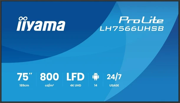 Monitorius iiyama ProLite LH7566UHSB-B1AG