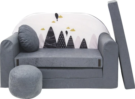 Vaikiška sofa Welox AX2, pilka