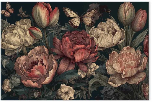 Artgeist Paveikslas - Flowers on a turquoise background