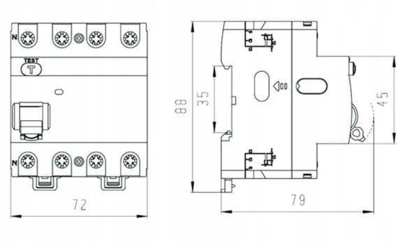 Noark 4p 40a 100ma 3f Rcd jungiklis Ac