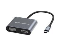 Adapteris AV Conceptronic CONCEPTRONIC Dock USB-C->HDMI,VGA,USB3.0,100WPD 0.15m gr