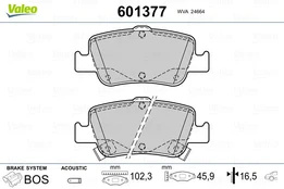 Stabdžių trinkelių rinkinys, diskinis stabdys VALEO 601377 kaina