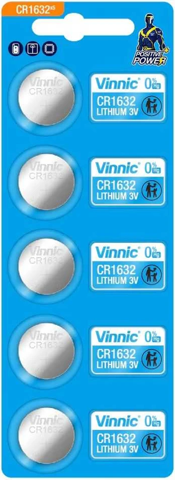 Vinnic CR1632 3V 125mAh elementas, 5 vnt.