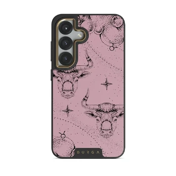 Taurus - Samsung Galaxy S25 Case, Elite Dark (Magnetic) / Gold / Pink