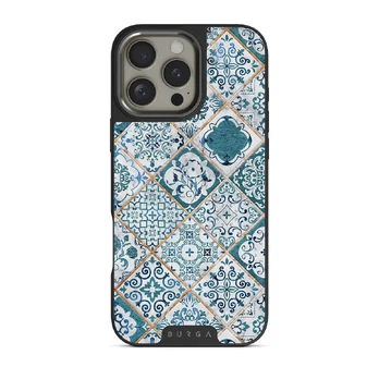Tropical Oasis - Ornament iPhone 16 Pro Case, Elite Dark (MagSafe) / Gunmetal