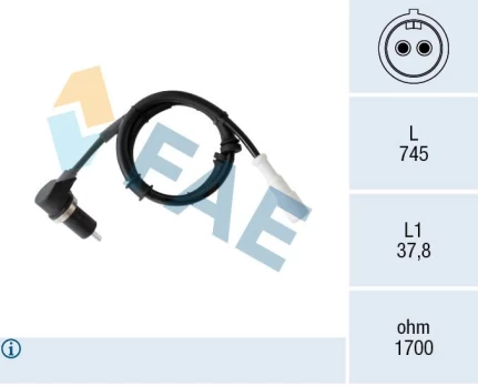 Jutiklis, rato greitis FAE 78555