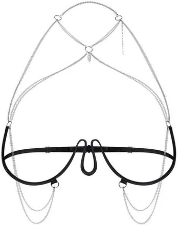 Obsessive Lustique Juodas uprząż na biust S/M/L