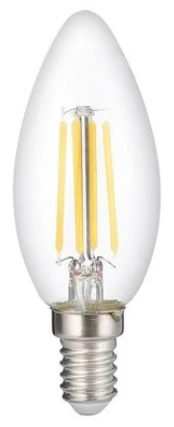 6W filamentinė LED lemputė E14, 4500K, stiklinė