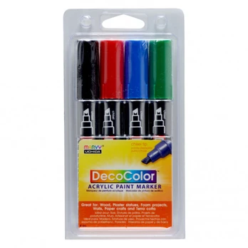 Akriliniai markeriai "Marvy Decocolor Acrylic" 315-4A Primary. 4 vnt
