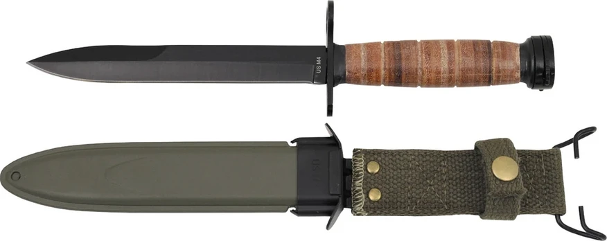 MFH US Bayonet M4 leather handle M8 plastikas sheath