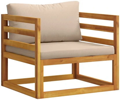 Kampinė sofa su pagalvėlėmis Natūrali