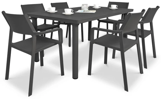 Lauko baldų komplektas TRILL/LIBECCIO 6+1, Antracite