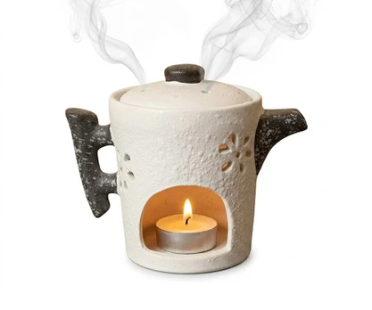 Keraminė arbatinuko formos aromatinė lempa
