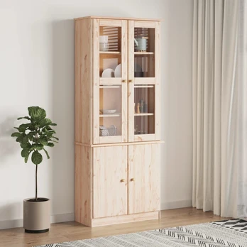 Shopme Stiklinė eksponavimo spintelė ALTA, 77x35x186,5cm, pušis