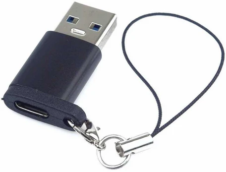 Ostatní Adapteris USB3.0 A male - USB-C Female, juodas with hanging loop